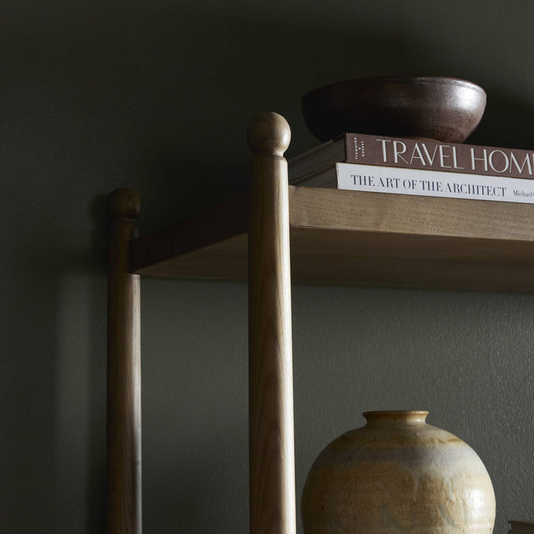 Amber Ash Tall Wooden Bookcase with Turned Ball Detailing