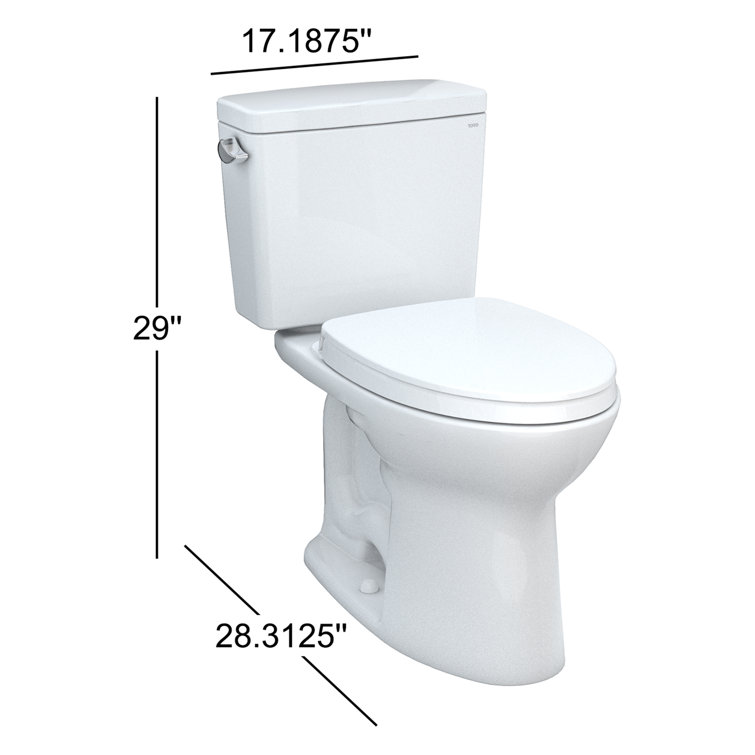 Modern White Elongated Two-Piece High-Efficiency Toilet
