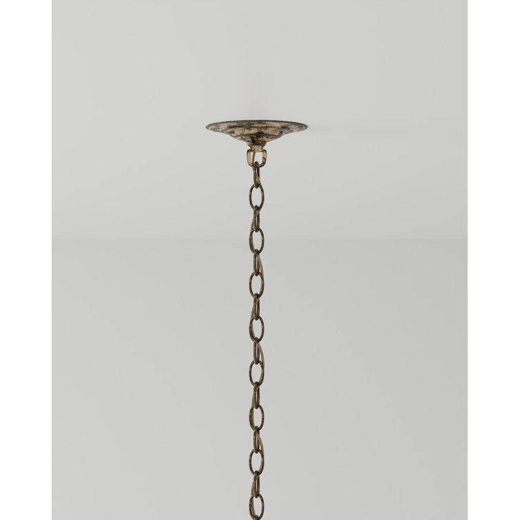 Pyrite Bronze Mirrored 34" Round 6-Light Chandelier