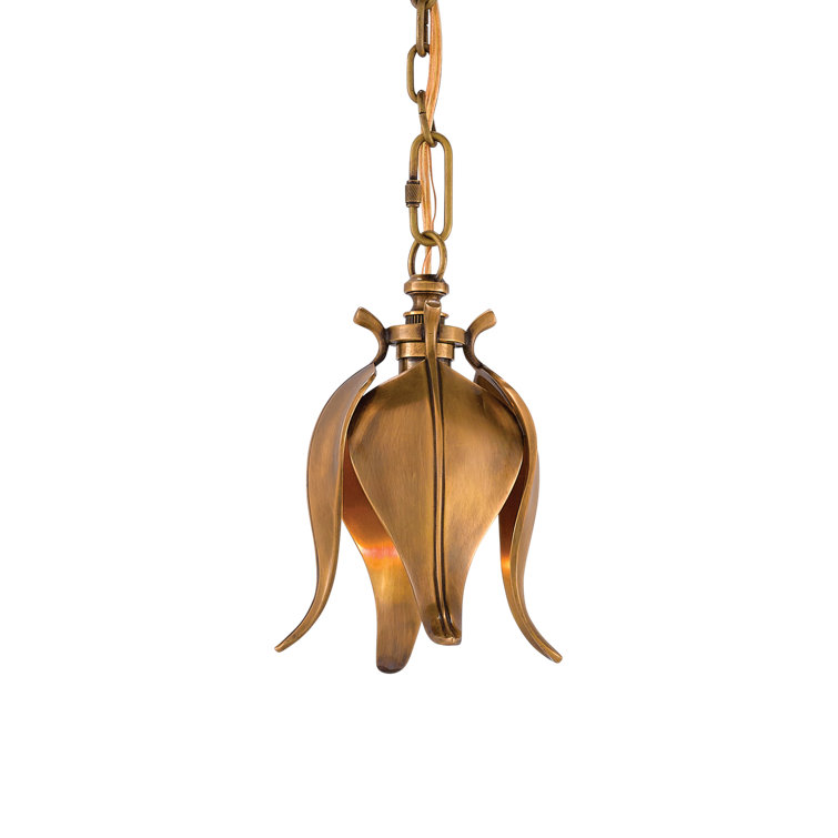 Vintage Brass Flower Bud LED Pendant Light
