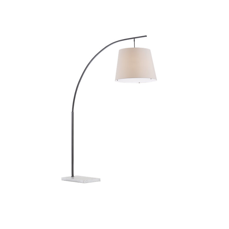Adjustable Oil Rubbed Bronze Arc Floor Lamp with White Shade