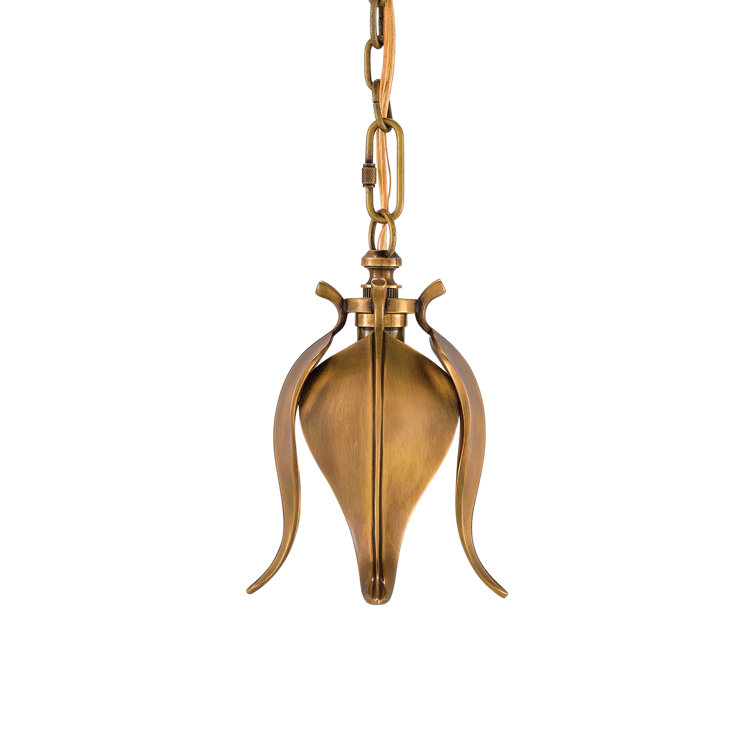 Vintage Brass Flower Bud LED Pendant Light