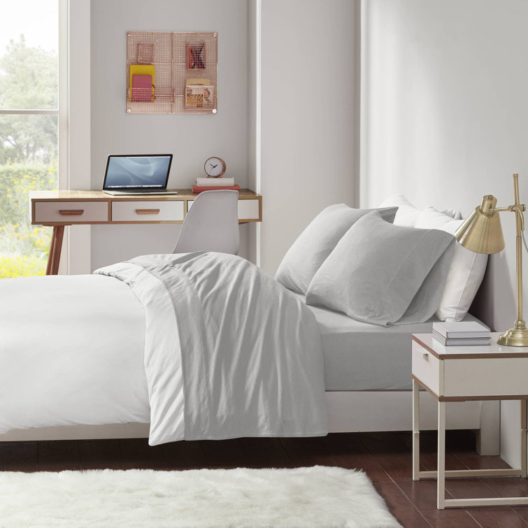 King Dark Grey Polyester Jersey Knit Sheet Set