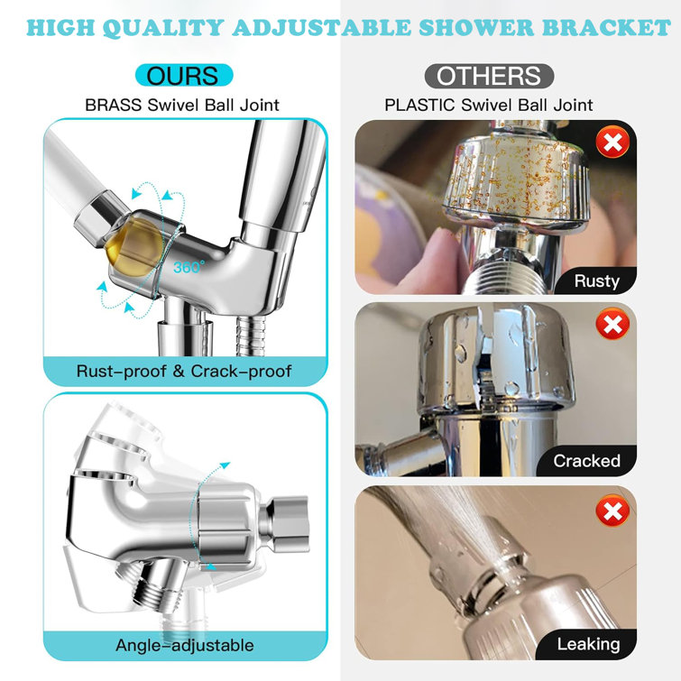 Chrome Handheld Shower Head with 6 Settings and Filter