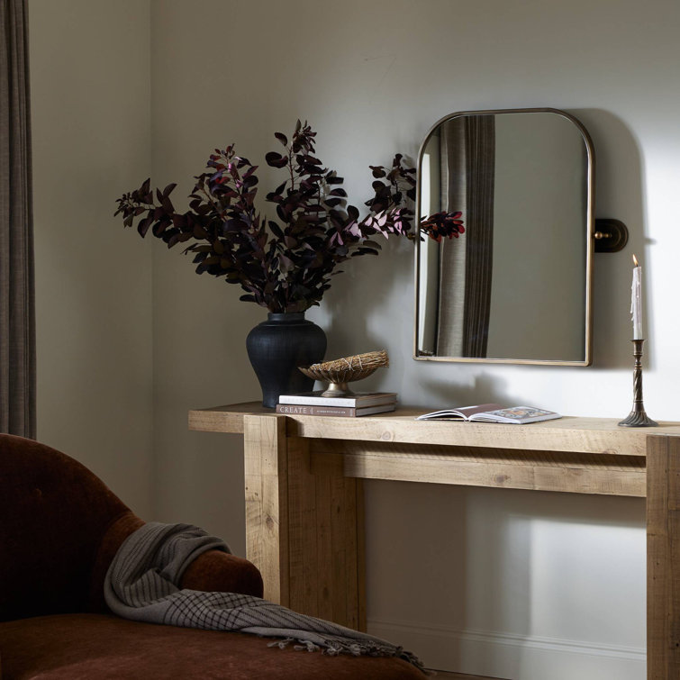 Aged Iron Rectangular Wall Mirror with Vertical Pivots