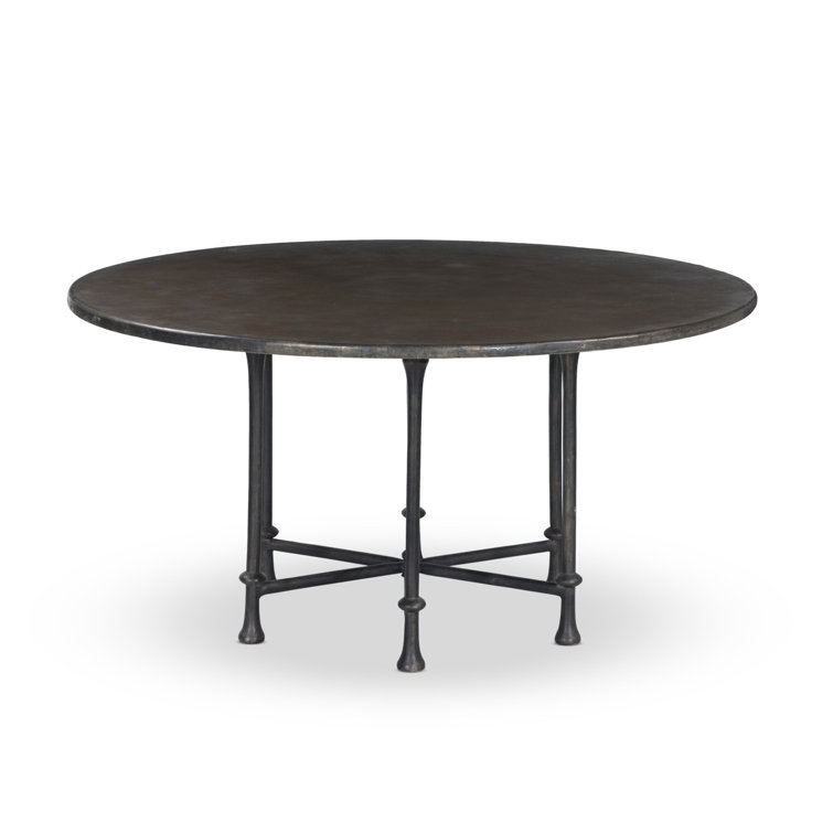 Leblanc Distressed Bronze Cast Aluminum Round Dining Table