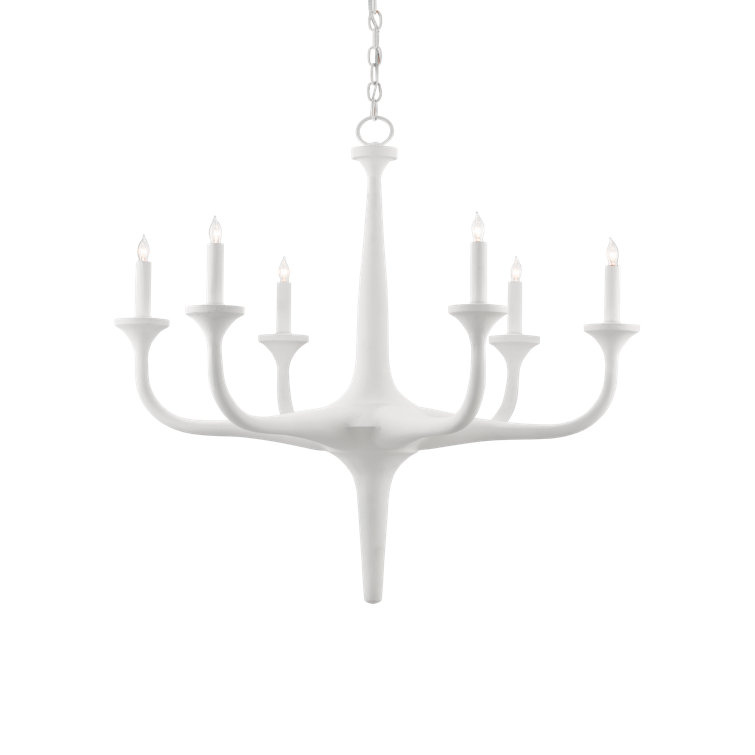 Albion Gesso White 6-Light Iron Chandelier