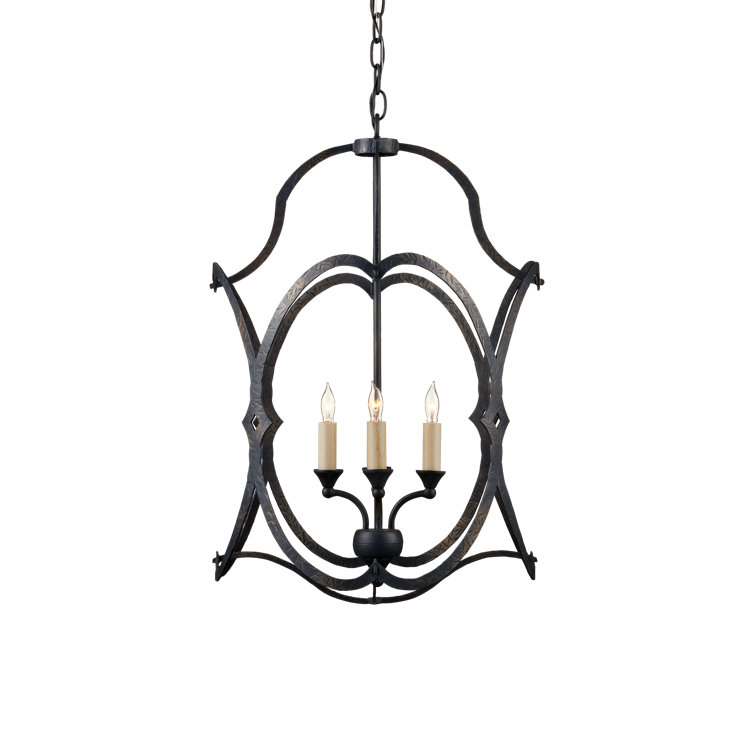 Charisma French Black 4-Light Cage Pendant with Dimmable Feature