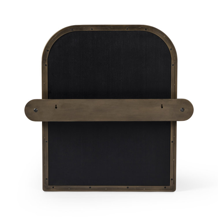Aged Iron Rectangular Wall Mirror with Vertical Pivots