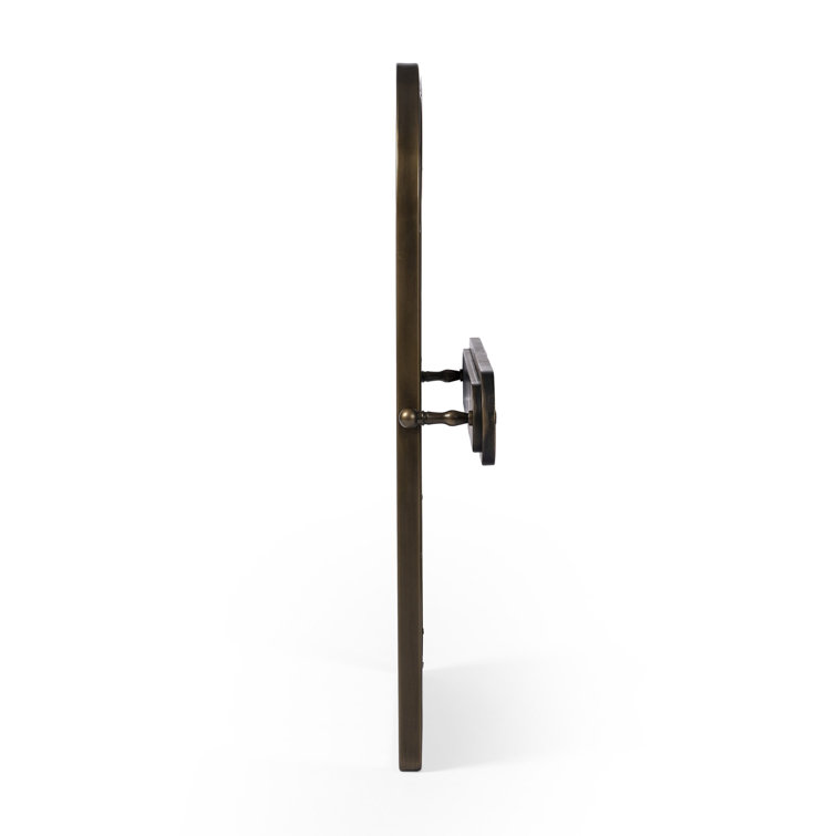 Aged Iron Rectangular Wall Mirror with Vertical Pivots