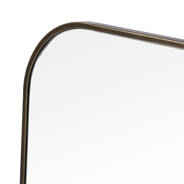 Aged Iron Rectangular Wall Mirror with Vertical Pivots