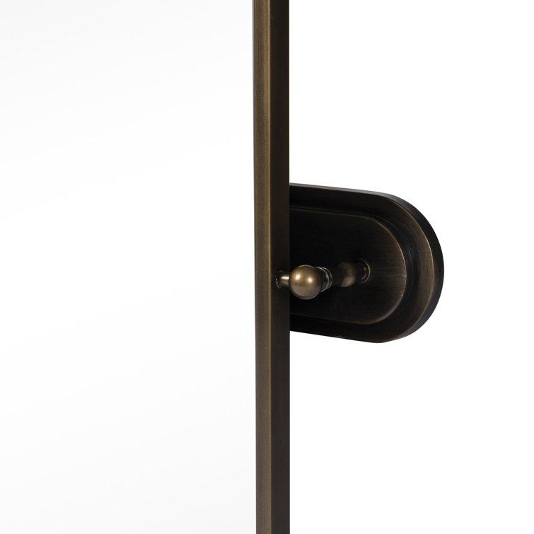 Aged Iron Rectangular Wall Mirror with Vertical Pivots