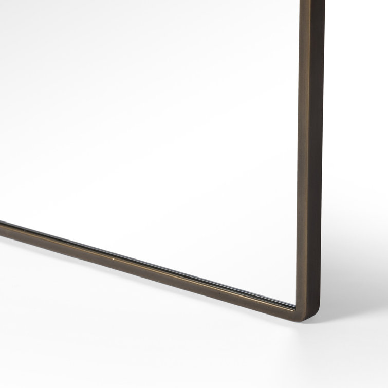 Aged Iron Rectangular Wall Mirror with Vertical Pivots