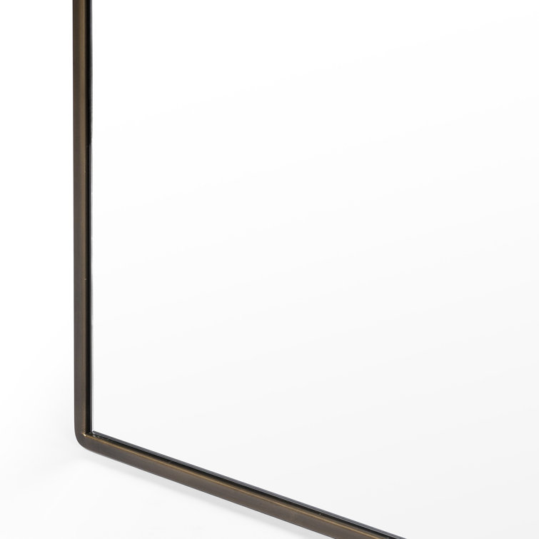 Aged Iron Rectangular Wall Mirror with Vertical Pivots