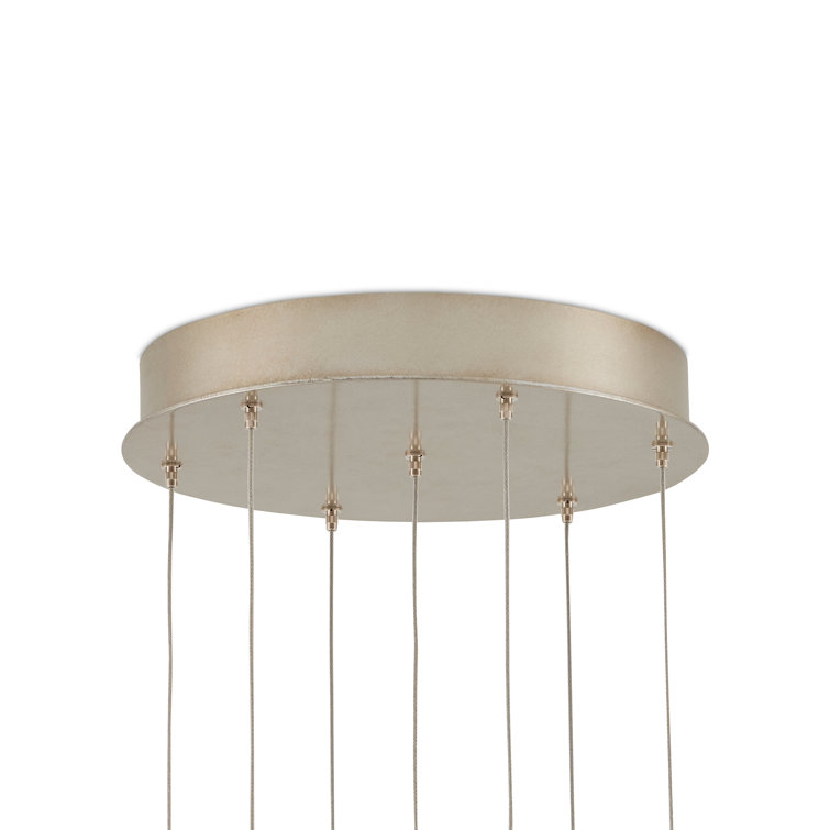 Crystal and Silver 7-Light Globe Pendant Chandelier