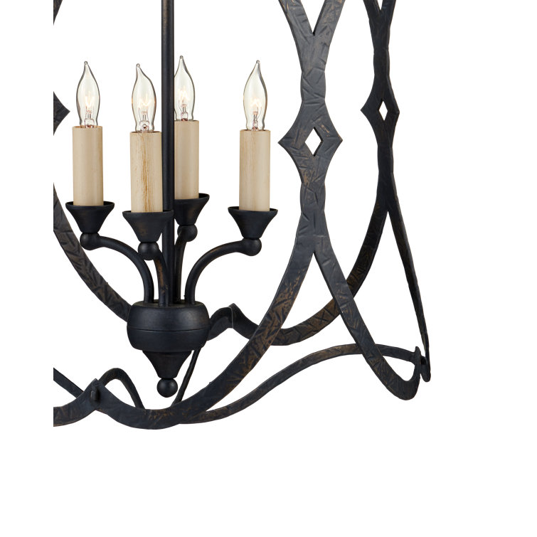 Charisma French Black 4-Light Cage Pendant with Dimmable Feature