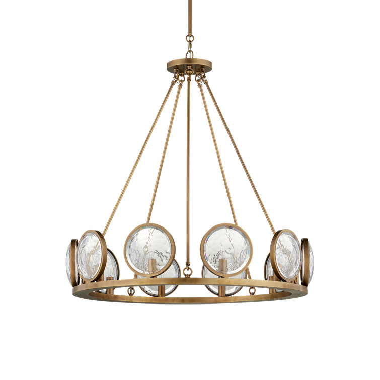 Antique Brass and Crystal 10-Light Chandelier