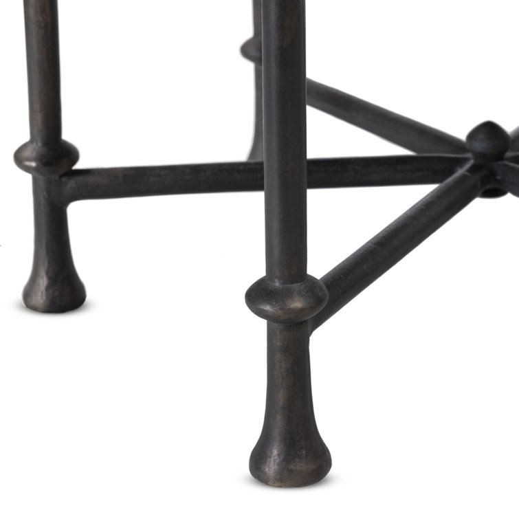 Leblanc Distressed Bronze Cast Aluminum Round Dining Table