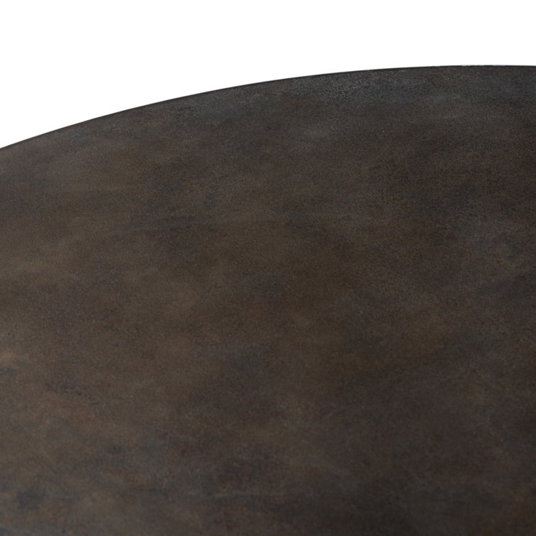 Leblanc Distressed Bronze Cast Aluminum Round Dining Table