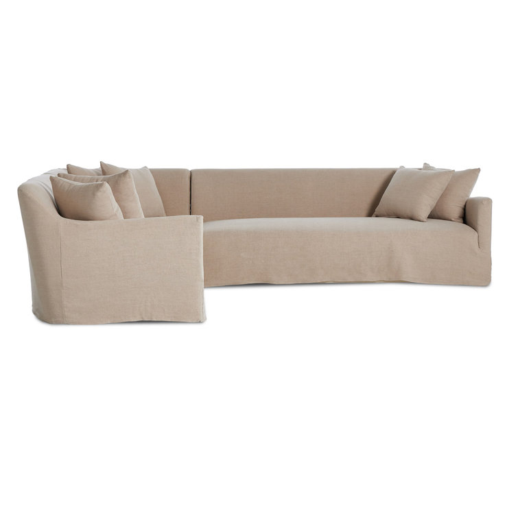 Lowell Three Piece Linen Fabric Sectional Sofa