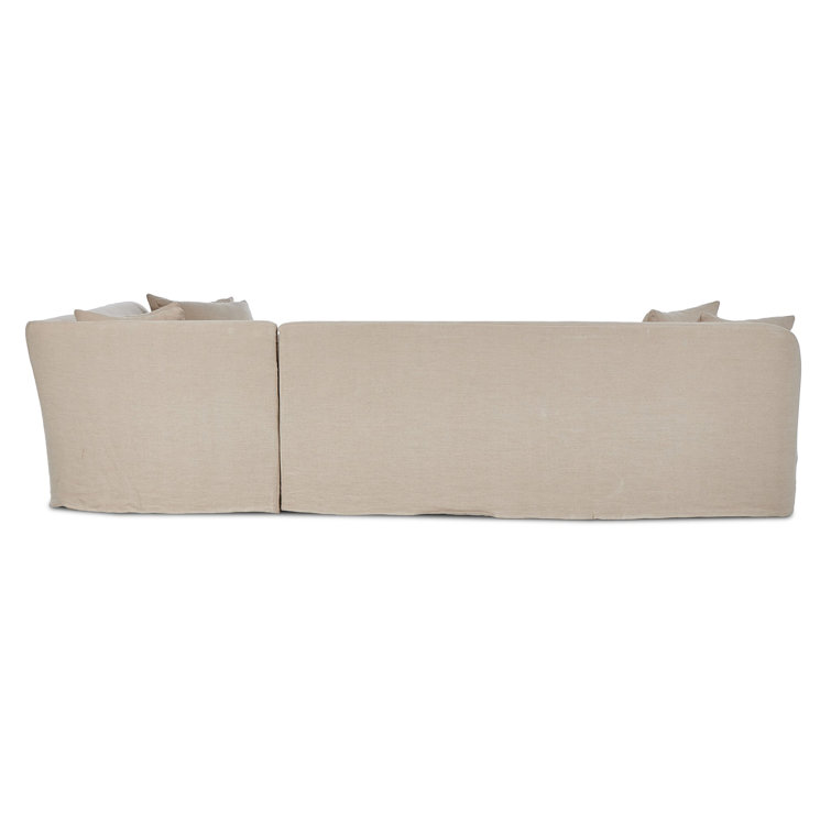 Lowell Three Piece Linen Fabric Sectional Sofa