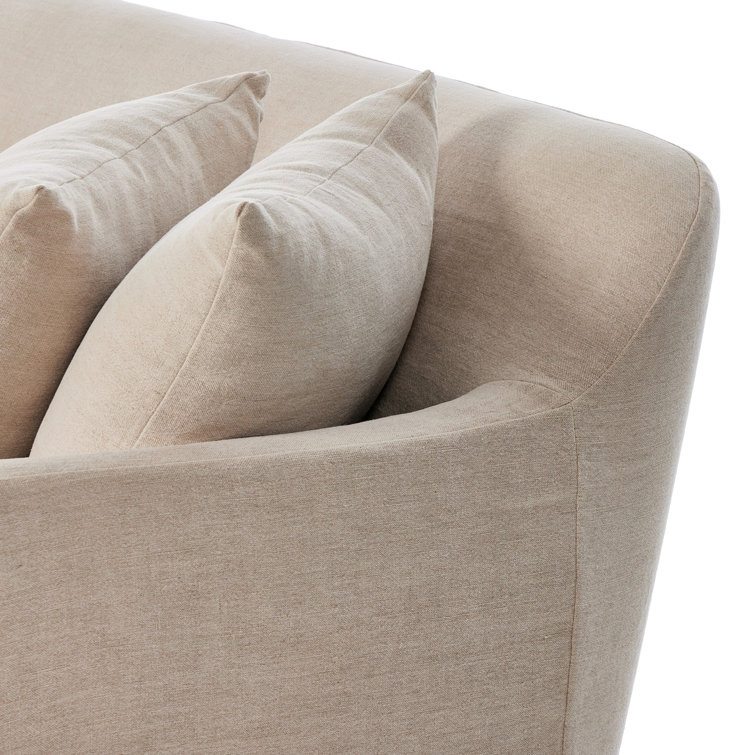 Lowell Three Piece Linen Fabric Sectional Sofa