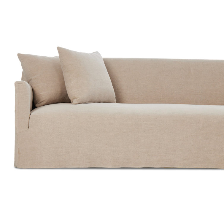 Lowell Three Piece Linen Fabric Sectional Sofa