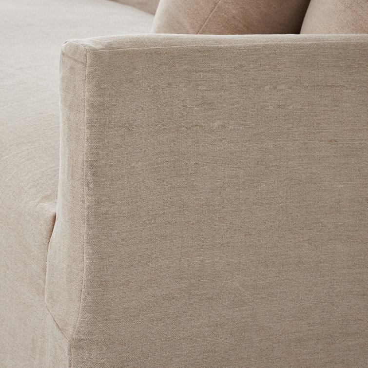 Lowell Three Piece Linen Fabric Sectional Sofa