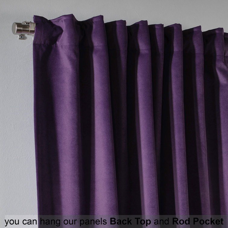 Burnt Orange Velvet Room-Darkening Single Curtain Panel
