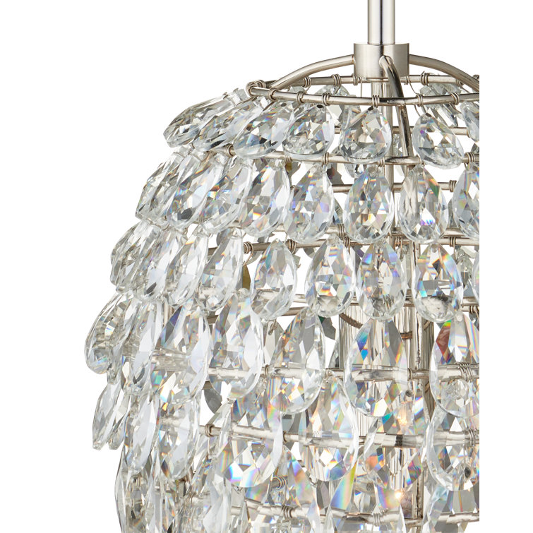 Aisling Mini Teardrop Crystal 1-Light Pendant in Polished Nickel