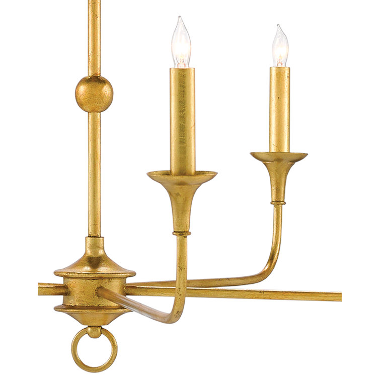 Gold Leaf 5-Light Wrought Iron Chandelier