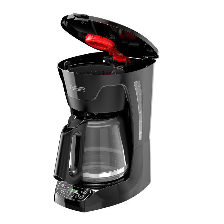 Black Programmable 12-Cup Coffeemaker with Vortex Technology