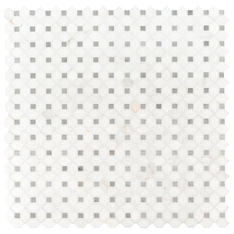 Bianco Dolomite Polished Marble 12x12 Mosaic Tile