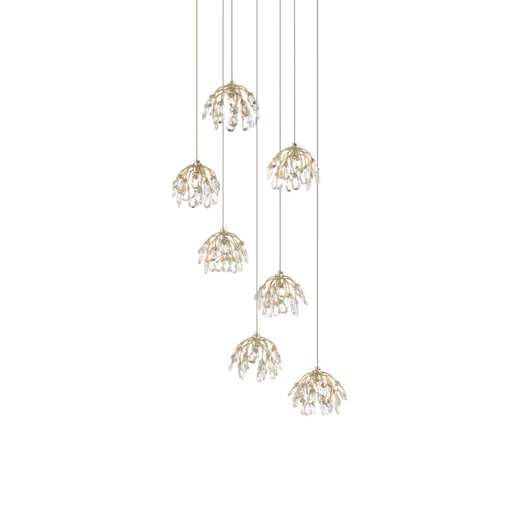 Crystal and Silver 7-Light Globe Pendant Chandelier