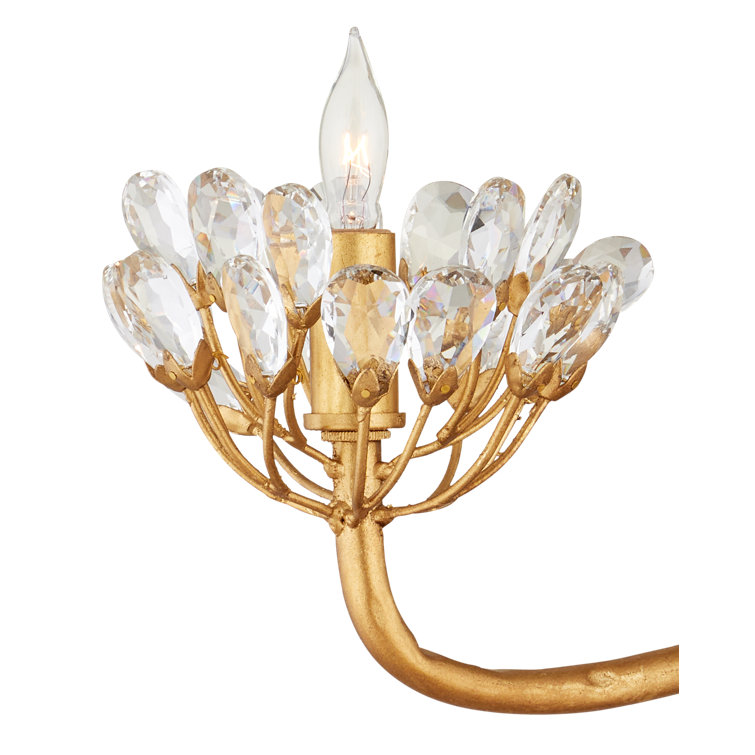 Agave Americana Dark Gold Leaf 22-Light Crystal Chandelier