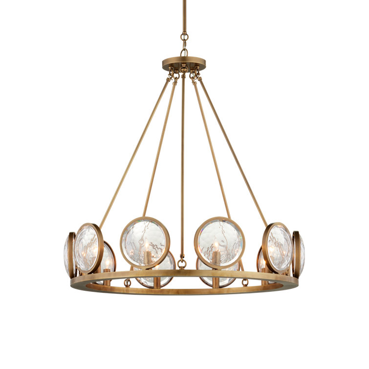Antique Brass and Crystal 10-Light Chandelier