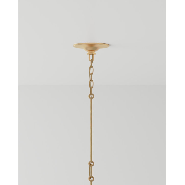 Satin Black and Contemporary Gold Leaf 6-Light Adjustable Chandelier