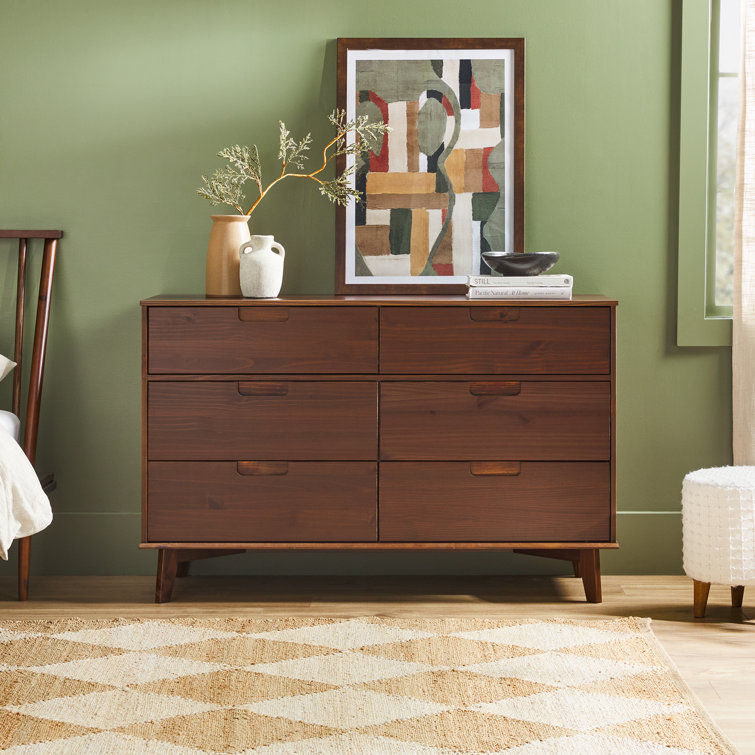 Mid-Century Modern Walnut Dresser with Deep Storage Drawers