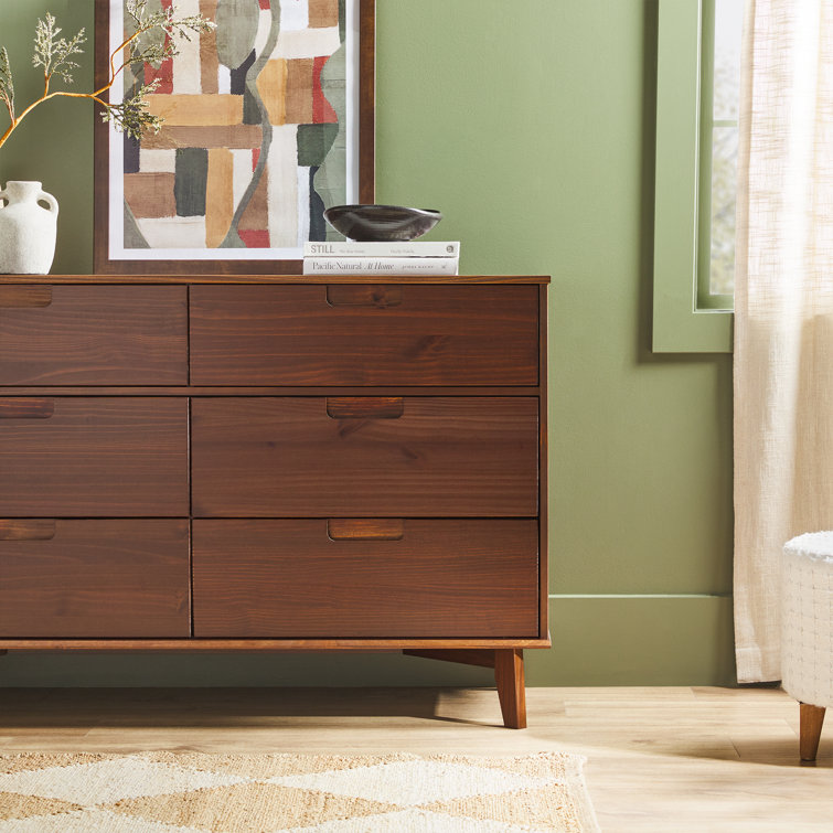 Mid-Century Modern Walnut Dresser with Deep Storage Drawers