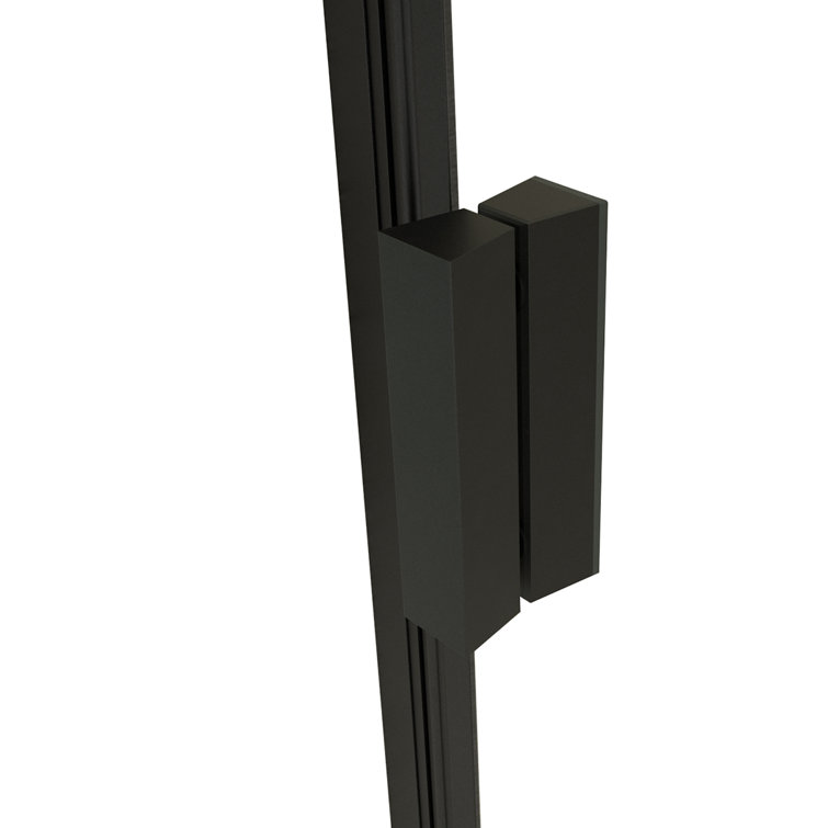 Joselyn 59" Black Steel Framed Sliding Tub Door with Clear Glass