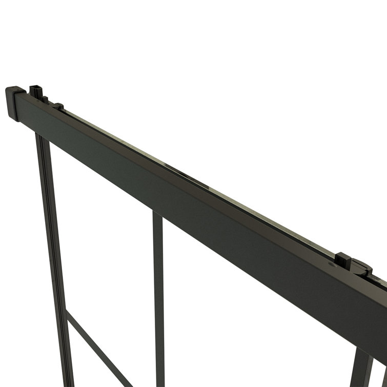 Joselyn 59" Black Steel Framed Sliding Tub Door with Clear Glass