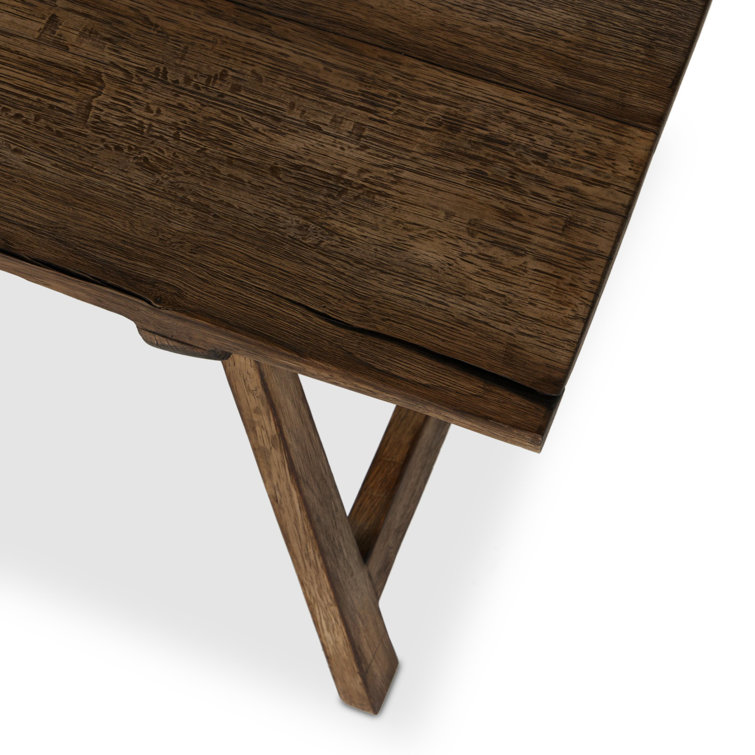 Burnt Bleached Oak 78'' Wide Bench with Squared Legs
