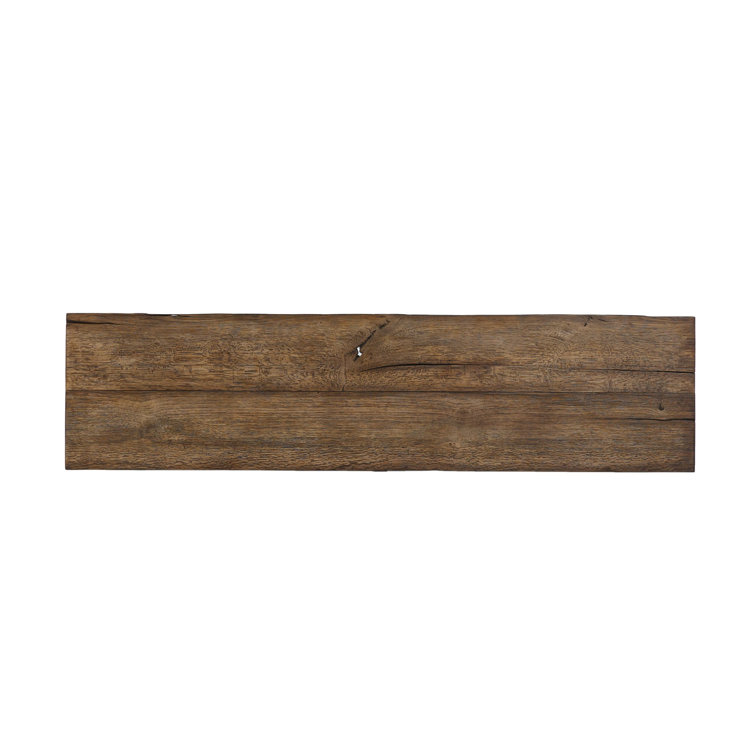 Burnt Bleached Oak 78'' Wide Bench with Squared Legs