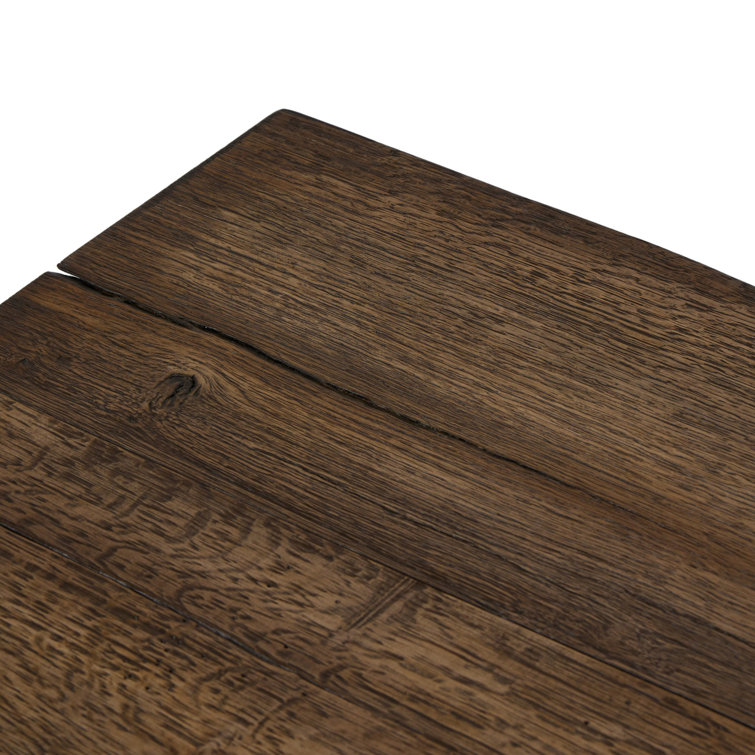 Burnt Bleached Oak 78'' Wide Bench with Squared Legs