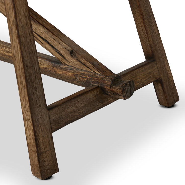 Burnt Bleached Oak 78'' Wide Bench with Squared Legs