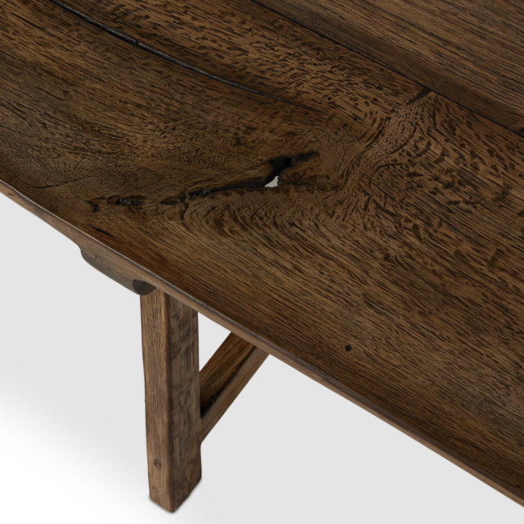 Burnt Bleached Oak 78'' Wide Bench with Squared Legs