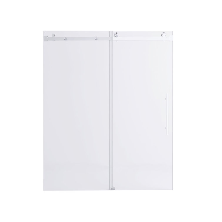 60'' W x 76'' H Brushed Nickel Frameless Sliding Shower Door