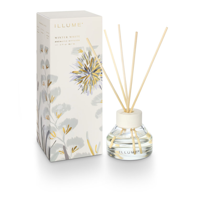 Winter White Ceramic Reed Diffuser with Refillable Oil
