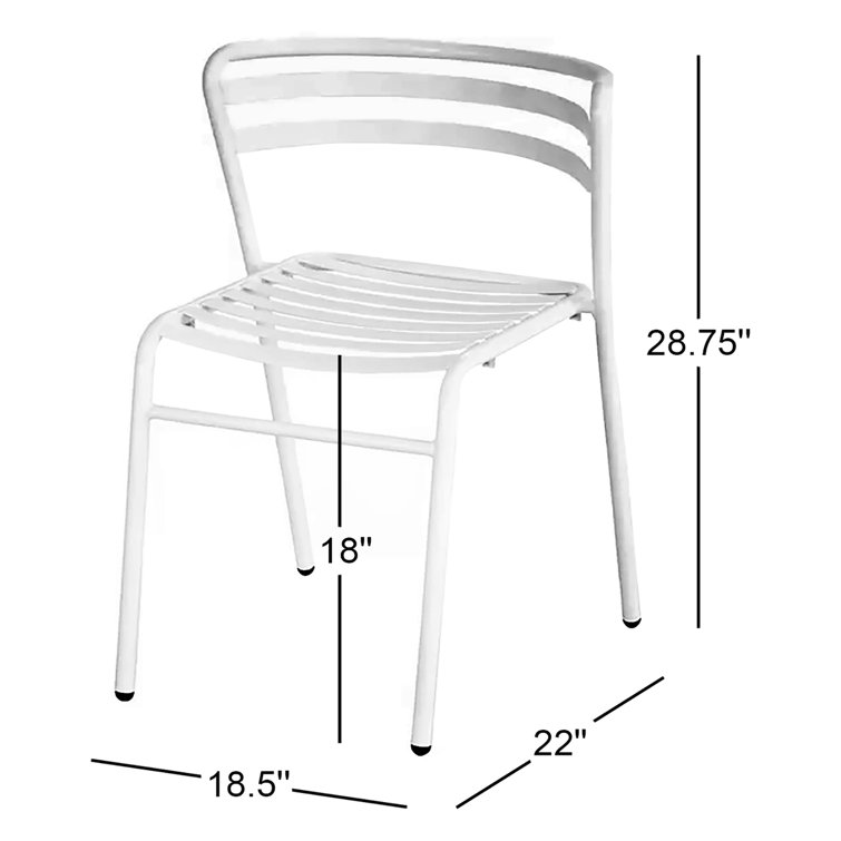 Black Tubular Steel Outdoor/Indoor Stacking Dining Chair