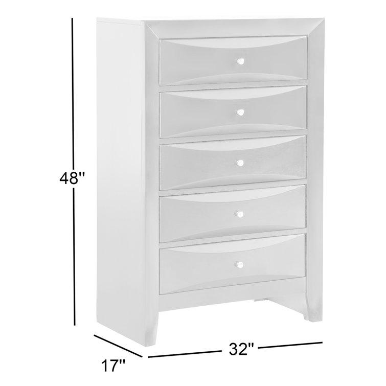Marilla Silver 5-Drawer Dresser with Dovetail Drawer